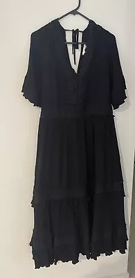 City Chic Black Maxi Dress Size XXS Short Sleeve 12 • $40