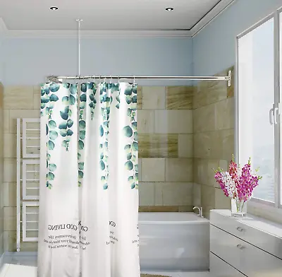 Artiwell L Shaped Shower Curtain Rod Bathroom Bathtub Corner Shower Curtain Rod • $72.17