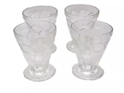 Vintage Anchor Hocking 60's Pressed Shrimp Cocktail Glasses Parfait Juice (4) • $14.99