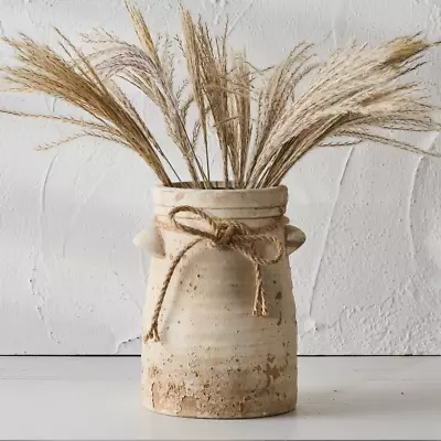 Ceramic Decorative Flower Vase 8 Inch Rustic Distressed Pottery Decorative Flow • $32.99