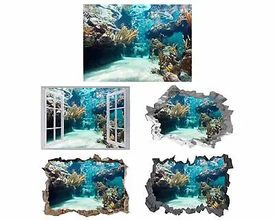 Underwater Life Wall Sticker - Peel & Stick Removable Art - Ocean Wall Art • £21.99