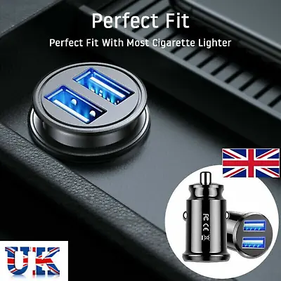 Fast Car Charger 2 USB Port For Iphone Samsung Cigarette Lighter Socket Adapter • £3.99