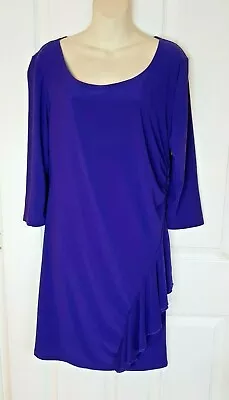 Qvc----tiana B Size 18 Purple Frilled Dress Bnwot • £16.99