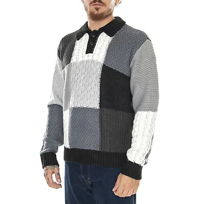 OBEY Oliver Patchwork Sweater Black Multi • £128.50