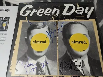 Green Day Nimrod Billie Joe Armstrong Complete Group Signed Vinyl Record LP PSA • $1229
