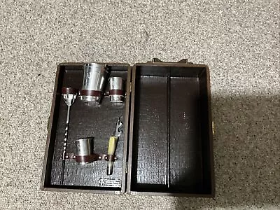 Vintage Portable Ever-Wear Trav-L-Bar Cocktail Set 1960s Has Key • $28