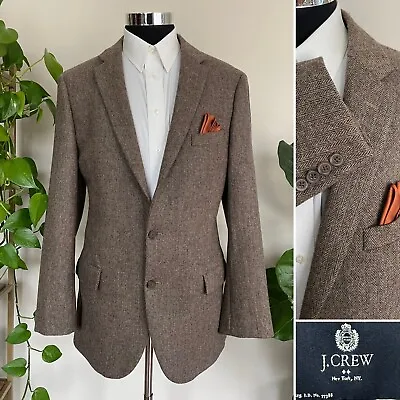 J. Crew Men’s Two Button Brown Blazer Tweed Wool Blend Coat Jacket Size 42L • $84.95
