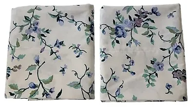 2 Vintage Look Pillowcases Multi-color Blues On White Polycotton.  Stan/queen • $10