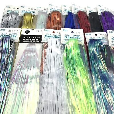 SALTWATER FLASHABOU - Fly Tying Flash Material Musky Bucktail - 14 Colors NEW! • $6.99