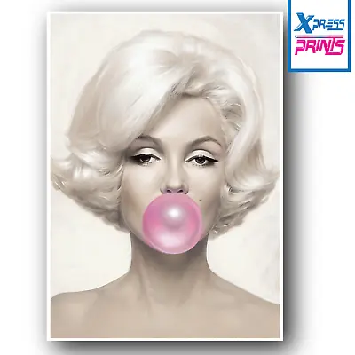 £6.99 • Buy A3 A4 Marylin Monroe Pink Bubble Gum Actress Wall Art Large Poster Print Picture