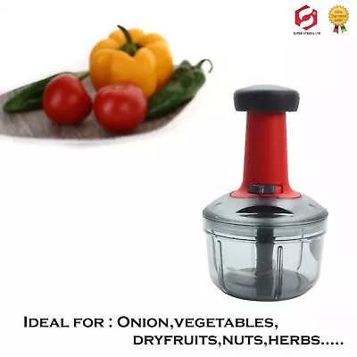 Manual Hand Press Garlic Onion Chopper Vegetable Food Cutter Processor Dicer New • £8.49