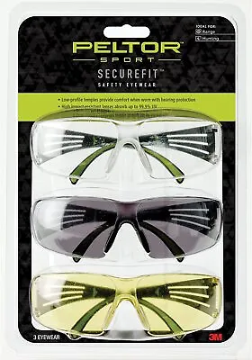 3M Peltor Sport SecureFit 400 Eye Protection - 3 PACK As Shown • $18.19