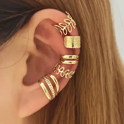 Set Of 5 Earring Ear Cuff Clip On Cartilage Helix Non-Piercing Ear Clip Gift • £3.49