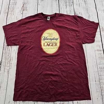 Yuengling Traditional Lager Maroon Short Sleeve Cotton T-Shirt Men's XL • $8.98