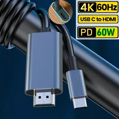 USB-C To HDMI Cable 4K Type C USB To HDMI Adapter Converter With PD Charging  • $22.79