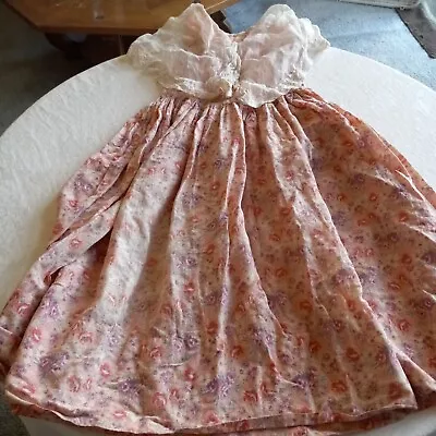 Vintage Little Girl's Party Dress Pink Floral Handmade Sleeveless    LHC4 • $39