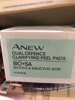 Avon Anew Dual Defence Clarifying Peel Pads 30pcs Biotics & Salicylic Acid Boxed • £7.89