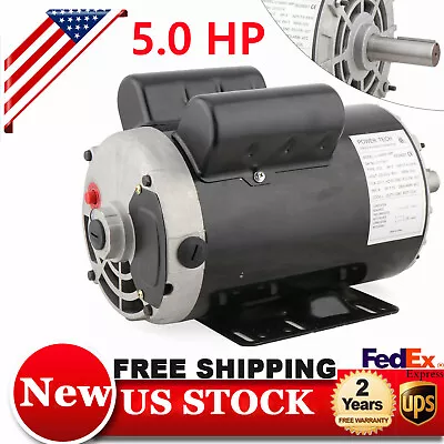 5 HP Air Compressor Duty Electric Motor 145T Frame 3450 RPM Single Phase New • $179.55