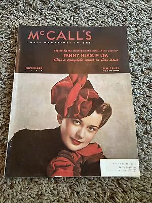 Antique McCall's Magazine November 1938 Excellent Condition!! • $19.99