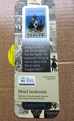 Olympic Games Steel Metal Bookmark Official Product London 2012  Host City Lists • £3.99