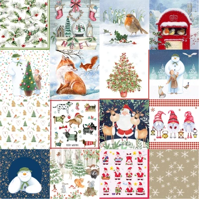 Christmas Napkins 20pack Festive Tableware Paper Serviette Decoupage Craft Ideas • £4.45
