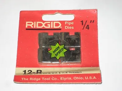 $19.95 • Buy Genuine Ridgid 1/4  Pipe Threading Dies For 12-R, 11-R, 111-R, OO-R, O-R