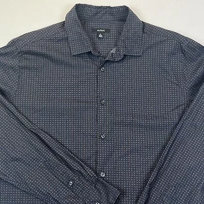 ALFANI Mens Navy Blue Amber Dot Long Sleeve Shirt • $14.97