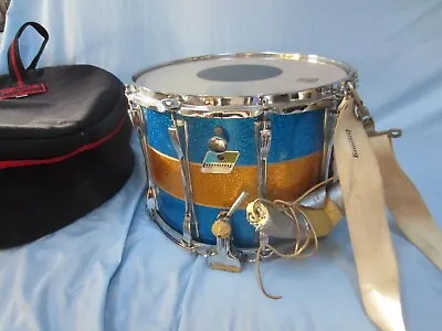 Ludwig 1970's 14X10 Marching Snare Blue & Gold & Star Carrier Shoulder Harness • $300