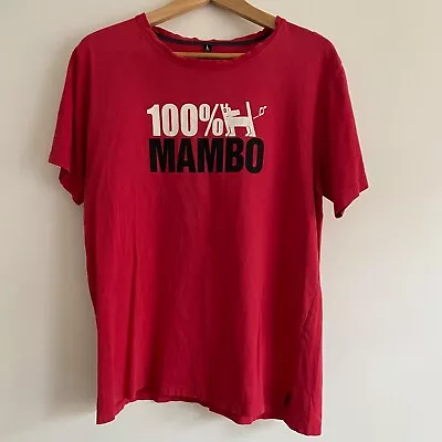 Mambo Red Crew Neck Casual Short Sleeve Tee T Shirt Men's Large L • $6.99