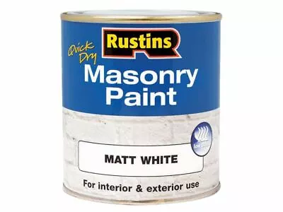 Rustins Quick Dry Masonry Paint White 500ml • £11.29