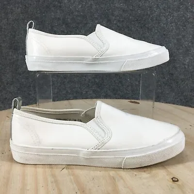 Divided H&M Shoes Womens 36 Slip On Sneakers White Leather Low Top Round Toe • $30.59