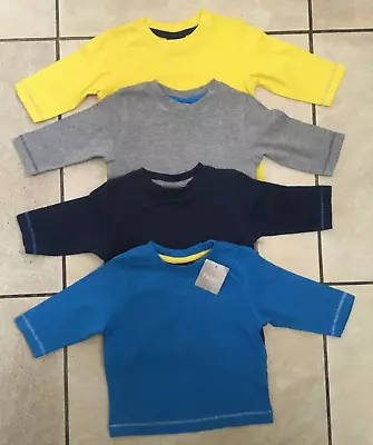 NEXT 4 Pack Babies Baby Long Sleeve Cotton T-Shirts Age 3-6 Months BNWT Multi • £9.91