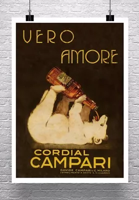 Vero Amore Polar Bear Vintage Liquor Advertising Poster Canvas Giclee 24x32 In. • $57.72