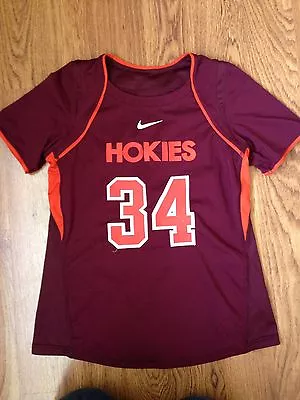 Nike Virginia Tech Hokies Womens Lacrosse #34 Stitched Maroon Game Worn Jersey • $19.99