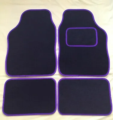 For: Volvo V70 V90 - Universal Car Floor Mats Black Carpet & Purple Trim • $13.62