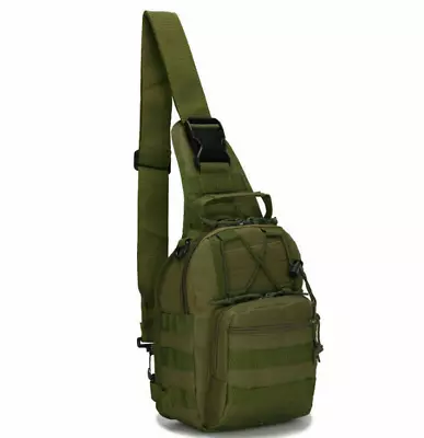 Outdoor Military Tactical Chest Pack Bag Hiking Trekking Climbing Shoulder Bags • $2.99