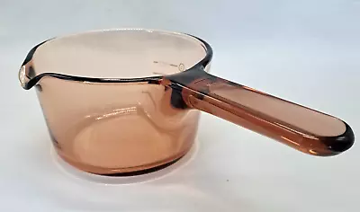 Rare Corning Visions .7 Liter Saucepan Amber Glass Spout Measurement Markings • $19.75