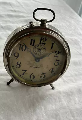 1900's Inghram National Call Eight 8 Day Alarm Clock Vintage ~ Working  Or Parts • $25.75