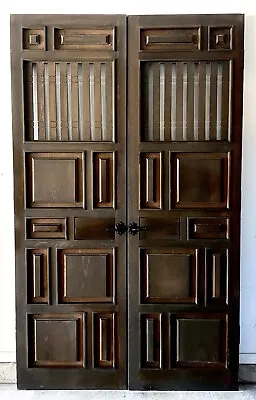 Pair Of Vintage Mid Century Solid Wood Interior Doors 24x78” • $300