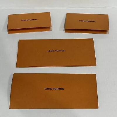 LOUIS VUITTON New Authentic Empty Orange Envelope Receipt Holder Set Of 4 Pieces • £19.79