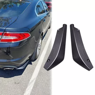 Carbon Fiber Rear Bumper Lip Diffuser Splitter Canard Protector For Jaguar XE XF • $27.11