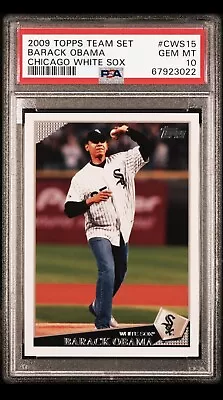 2009 Topps Team Set Barack Obama CWS15 Chicago White Sox PSA 10 Gem Mint *pop 13 • $400