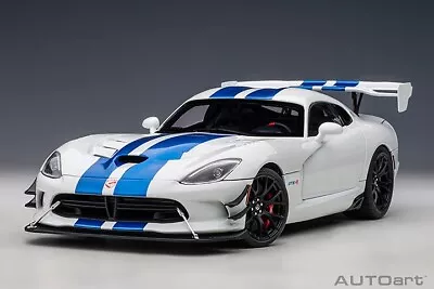 AUTOart 71731 DODGE VIPER GTS-R COMMEMORATIVE EDITION ACR 2017 PEARL WHITE/BLUE • $198