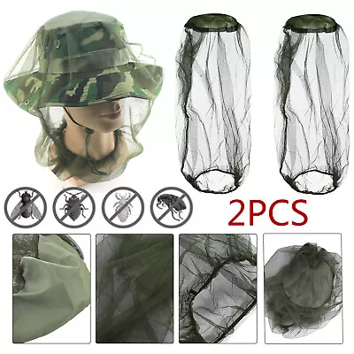 2pc Anti-Mosquito Bug Bee Insect Head Net Hat Cap Sun Protection Fishing Hiking • $7.59