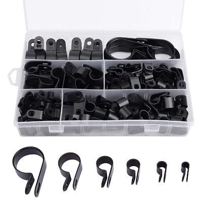 £14.83 • Buy Loscrew 200pcs Nylon P Clips Plastic Wire Cable Clamp Car Audio Fastener Plastic