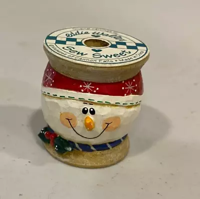 Snowman Sewing Spool Christmas Decor By Eddie Walker Midwest Of Cannon Falls • $9.99
