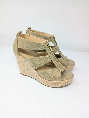 Michael Kors Size 8 Damita Gold Espadrilles Wedge Sandals • $25