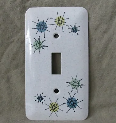 Atomic Starburst - Metal Light Switch Cover - Faux Franciscan Stoneware -New- Sm • $12.95