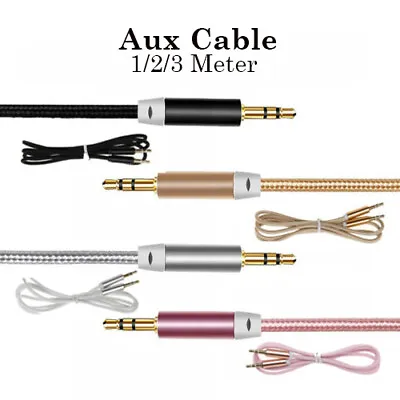 3.5mm Headphone Mini Jack Male To Male Stereo Aux Audio Lead 1M2M 3Meter Cable • £2.85