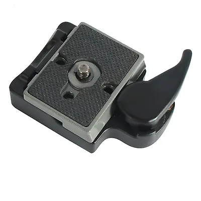 Aluminum Quick Release Plate Clamp Adapter For MANFROTTO 200PL-14 Tripod Grey • £12.99